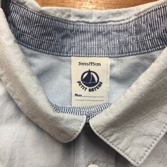 Toddler Blue Button Down Shirt - Picture 4 of 5